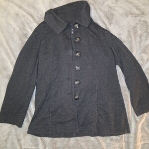 Stylish Gray Button-Up Coat